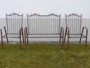 Garten-Möbel -Sitzgruppe Gartenbank Sitzbank Gartenstuhl vintage 