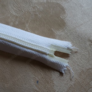 Reißverschluß, gebraucht, Perlon, weiß Bild 4