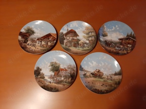 5 Sammelteller "idyllisches Dorfleben" (1986 - 1988) von Christian Lückel