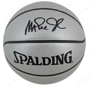  Magic Johnson signierter Spalding Silver Mini Basketball   Beckett COA
