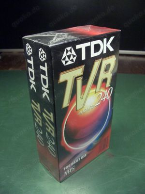 2 neue leere VHS Videokassetten TDK TVR 240, unbespielt, original verschweißt