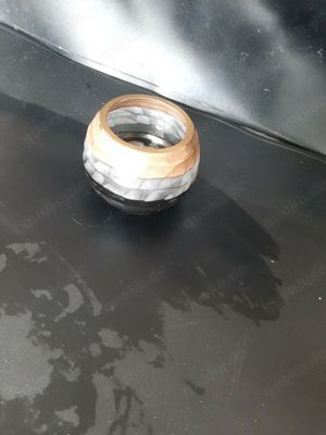Teelichthalter Glas Farben grau schwarz und Gold H