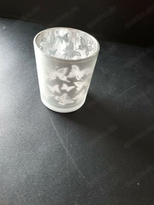 Teelichthalter Schmetterlinge Silberfarbig