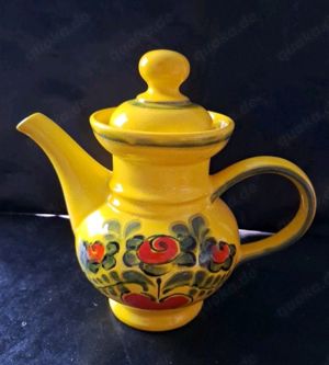 Keramik Teekanne Kaffeekanne Gelb 24cm hoch ca. 12