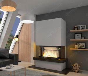 Kaminbausatz  ROYAL EXTRA Volcano 3BTh 11KW Panorama U Kamin Bausatz Ofen Neu Hajduk LDF-Kamine