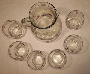   Küche, Esszimmer, Vintage Wein Saft-Krug u. 6 Gläser 