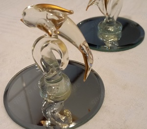   Dekoration, Sammeln, 2 Glas-Delfine   Bild 8