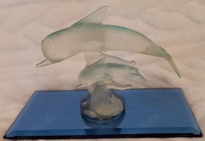   Dekoration, Sammeln, Glas Delfin, Mutter, Kind 