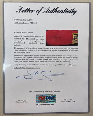 Muhammad Ali Autogramm EVERLAST Boxhandschuhe signiert PSA COA Signed Glove  Bild 2