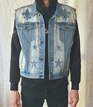Rick Taurus Designer Jeans Weste, Gr M. gebraucht. Upcylingkünstler Top! FP.170  