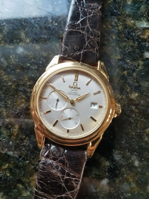 omega deville power reserve 750000 gelbgold chronometer