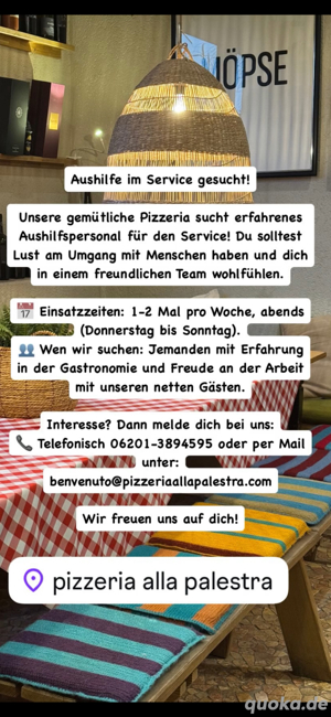 Suche Servicekraft für Pizzeria