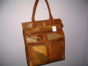 STE-22 Handtasche, Patchwork, Leder, Schultertasche, Beige-Mehrfarbig, NEU, new, handbag,