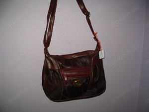 STE-23,Handtasche, Patchwork-Leder, Schultertasche, Rotbraun, NEU, new, handbag,