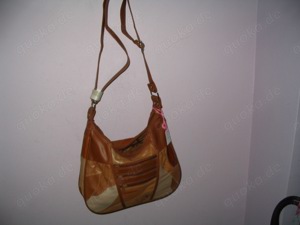 STE-25, Handtasche, Schultertasche, Braun, Patchwork-Leder, Mehrfarbig,NEU, new, handbag,