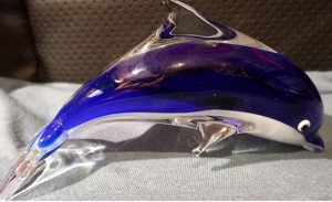   Dekoration, Sammeln, Glas Delfin 