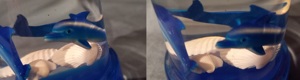   Dekoration, Sammeln, Leuchtturm, Teelichthalter, Delfine, Glas  Bild 9