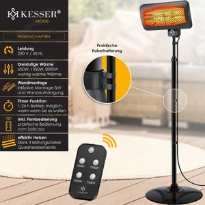 KESSER Infrarot Heizstrahler 650 1350 & 2000 Watt FB. "neuwertig"  Bild 6