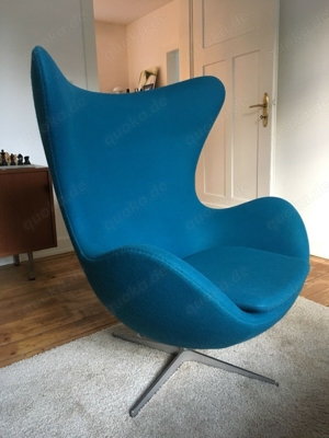 Original Fritz Hansen Ei Egg Chair petrol Arne Jacobsen TOP