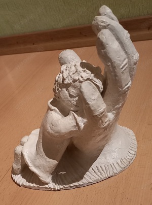   Ton Skulptur, Kind, Hand, Dekoration 