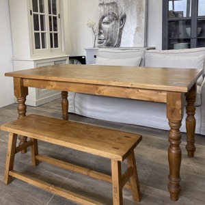 Fichtentisch Esstisch Küchentisch Landhaustisch B160xT80xH78cm in Starnberg Honig Lackiert  Bild 4