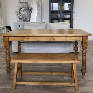 Fichtentisch Esstisch Küchentisch Landhaustisch B160xT80xH78cm in Starnberg Honig Lackiert  Bild 2
