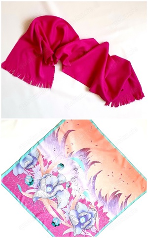 Tuch farbig, Schal pink, je 2