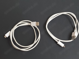 USB-B Autoladekabel schwarz, Mikro USB-B Kabel  Ladekabel weiß Bild 5