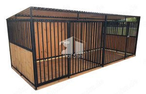 Hundezwinger 6x2m mit Schutzwand Holzboden XXL  Garten Zwinger für Hunde GP178
