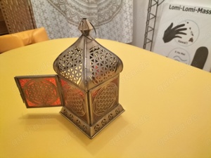neu: Orientalisches Licht "Blume des Lebens" rot Messing Antique Laterne Lampe Bild 2
