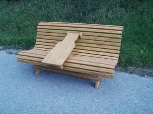 Gartenbank,Hausbank Fichte massiv mit Klapptisch ( Fertig lasiert ) Bild 5