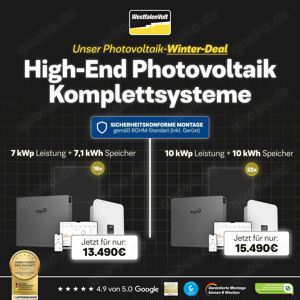 Photovoltaik-Komplettsystem inkl. Speicher & Montage   ab 13.490  