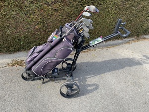 Golfausrüstung komplett mit Elektro-Trolley und Schlägern Herren (R)