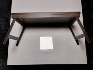Frühstückstablett Serviertablett aus Holz braun Tablett klappbar dunkelbraun  Bild 3