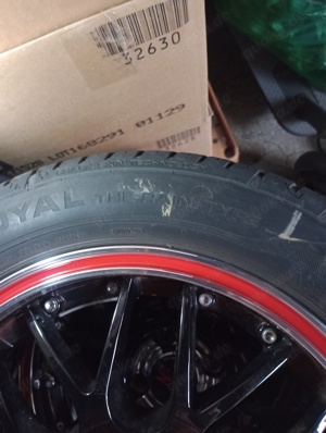 Opel Corsa Sommerreifen Platin Germany Alu Sport Felgen 6Jx15H Schwarz Rot Sommer Bild 3