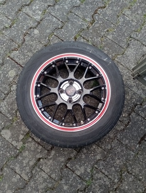 Opel Corsa Sommerreifen Platin Germany Alu Sport Felgen 6Jx15H Schwarz Rot Sommer Bild 5