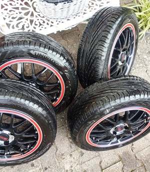 Opel Corsa Sommerreifen Platin Germany Alu Sport Felgen 6Jx15H Schwarz Rot Sommer Bild 6