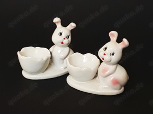 Eierbecher aus Porzellan in Hasenform für Ostern