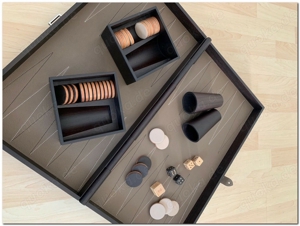 Herm s Backgammon Spiel Luxus Pur Leder Holz Paris