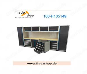 Modulares Arbeitsplatzsystem   Werkbank 16 teiliges Schranksystem-schwarz-blau - Versandkostenfrei