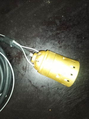 Hänge-Fassung E40   Messingfassung mit 2,5 m Kabel und Stahlseil Bild 2