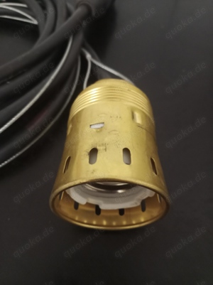 Hänge-Fassung E40   Messingfassung mit 2,5 m Kabel und Stahlseil Bild 3