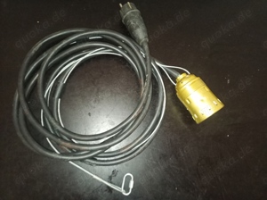 Hänge-Fassung E40   Messingfassung mit 2,5 m Kabel und Stahlseil Bild 4