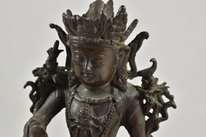 Asiatika Bronze Figur Buddha signiert Bild 10