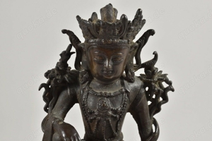 Asiatika Bronze Figur Buddha signiert Bild 3
