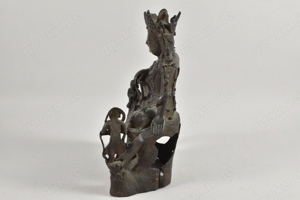Asiatika Bronze Figur Buddha signiert Bild 4