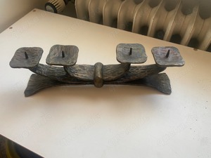 Einzelstück, handgemachter Kerzenständer, Metall, für 4 Kerzen
