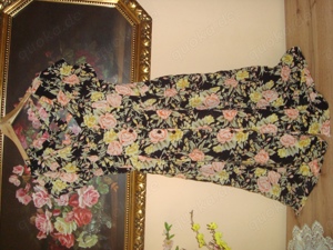 Einzigartiges Vintage Sommerkleid-Rosenprint Gr.46