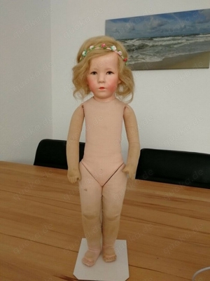 Antike Käthe Kathe Kruse Brustblatt-Puppe Doll, unrestauriert, ca 50cm Bild 2