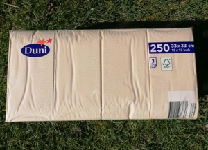80 Packungen a 250 Stück, Duni Servietten 3lagig Tissue Uni Champagne, 33 x 33 cm, 1 8 Falz